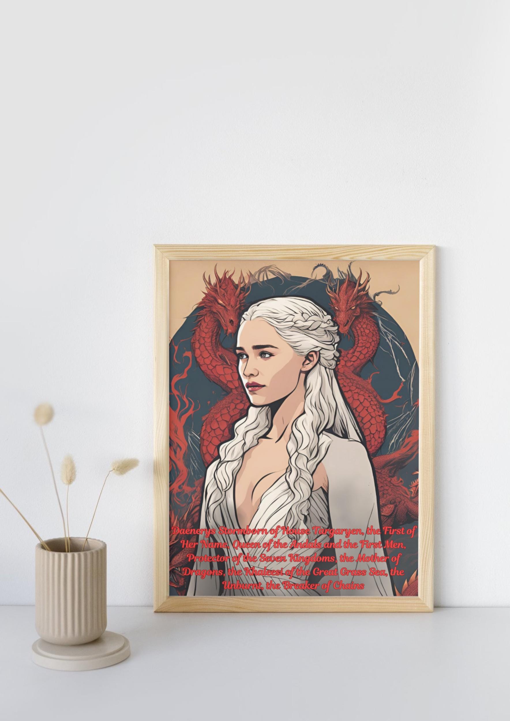 Daenerys Targaryen Digital Art Print | Game of Thrones Wall Art ...
