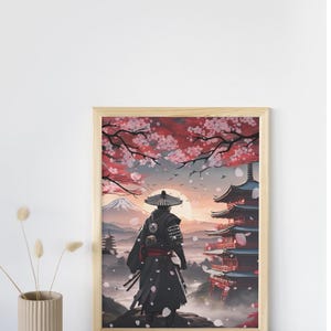 Ghost of Tsushima Samurai Art Print - Digital Download | Japanese Feudal Warrior Wall Art | Game-Inspired Decor | Printable Art