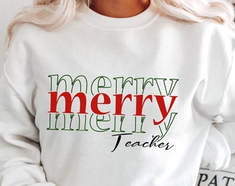 Merry Teacher Svg, Teacher Svg, Christmas Svg, Teacher Christmas Svg, Christmas gift svg, Teacher appreciation Svg Png