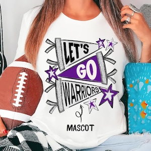 Custom School Mascot PNG: Checkered Ribbon Design (Digital Download)