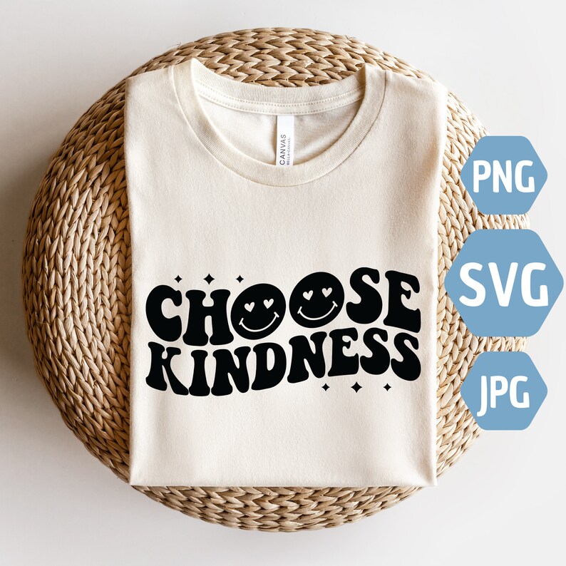 Choose Kindness Svg Kind Vibes Svg Be Kind Svg Wavy Stacked - Etsy
