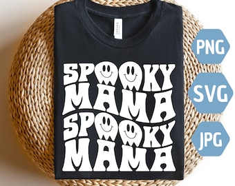 Spooky Mama Halloween SVG PNG JPG: Mom Shirt Design (Digital Download)