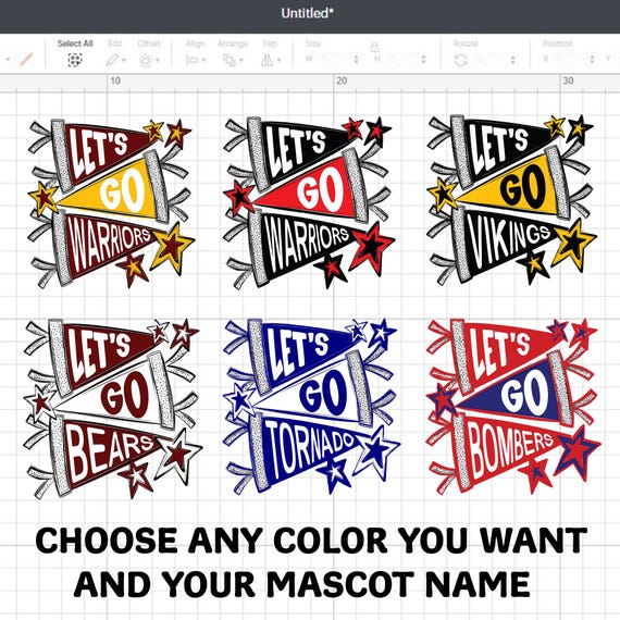 Custom School Spirit PNG: Mascot Pennant Banner Design (Digital Download