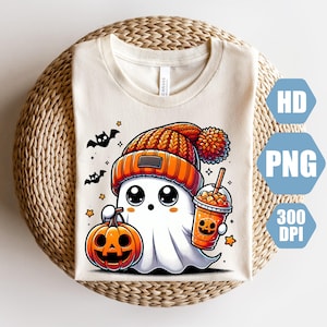 Cute ghost with coffee png, Cute Ghost Png, bougie png, Here for the boos png, bougie ghost png, Mug png, Trending png, sticker png