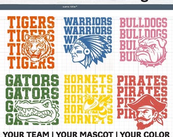 Custom Mascot SVG, Custom School Spirit Designs for Sublimation (PNG, SVG) Custom team mascot Svg Png