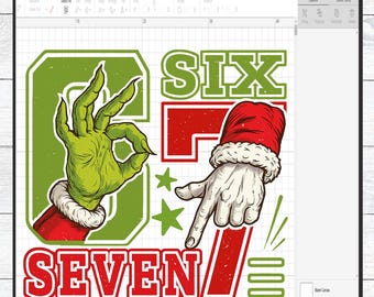 Six Seven 6-7 Meme PNG, 67 Trend, Trending Six Seven Meme PNG, Funny Mean Guy Christmas Png, Viral 6 7 Joke Design,  Christmas Digital