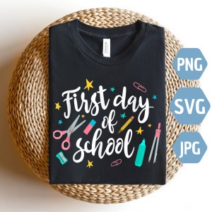 First Day of School SVG: Teacher Life Design (PNG, JPG)