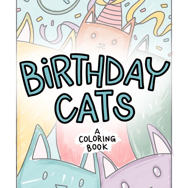 Birthday Kittens Cat Coloring Book Printable