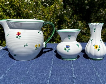 Gmundner Keramik Alpine Scattered Blooms Jug and Vases