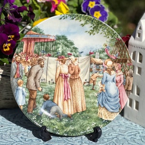 Targi parowe z serii Village Green autorstwa Petuli Stone, Wedgwood, wyprodukowane w Anglii
