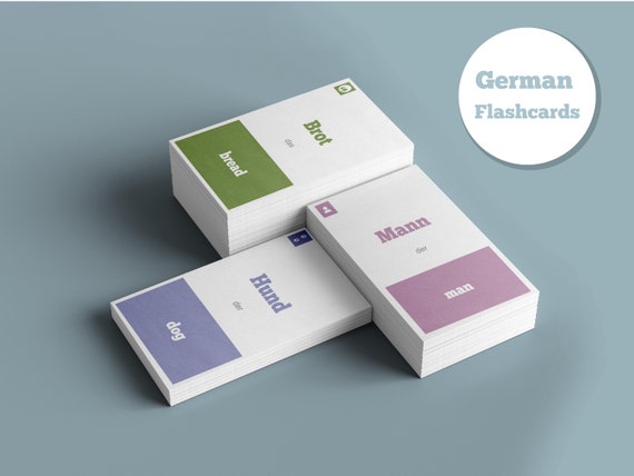 German Flashcards | 320 Flashcards for German Beginners | DIGITAL DOWNLOAD for German Learners | Adjectives and Nouns