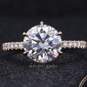 2.00 Carat D-VVS2 Lab Grown Diamond Engagement Ring: 14k White Gold, Micropaved