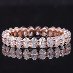 Lab Grown Diamond Oval Eternity Band, Gold Wedding Ring