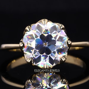 Old European Cut Lab Grown Diamond Ring, Solitaire Engagement Ring, IGI Certified Ring, Vintage Style Ring, Anniversary Gifts, Wedding Ring