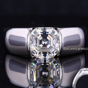 Solitaire Diamond Ring/ Asscher Shape Diamond Ring/ 3.00 CT IGI Certified Diamond Ring/ 14K Gold Engagement Ring/ Diamond Gift Ring For Him