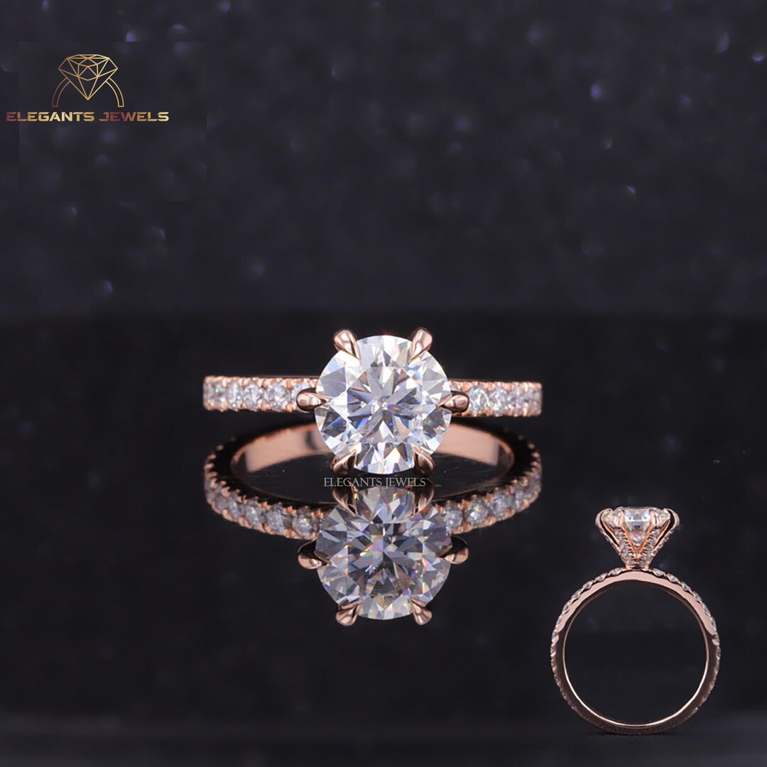 2 Carat Lab Grown Diamond Solitaire Ring, 14K Gold Engagement Ring - Etsy