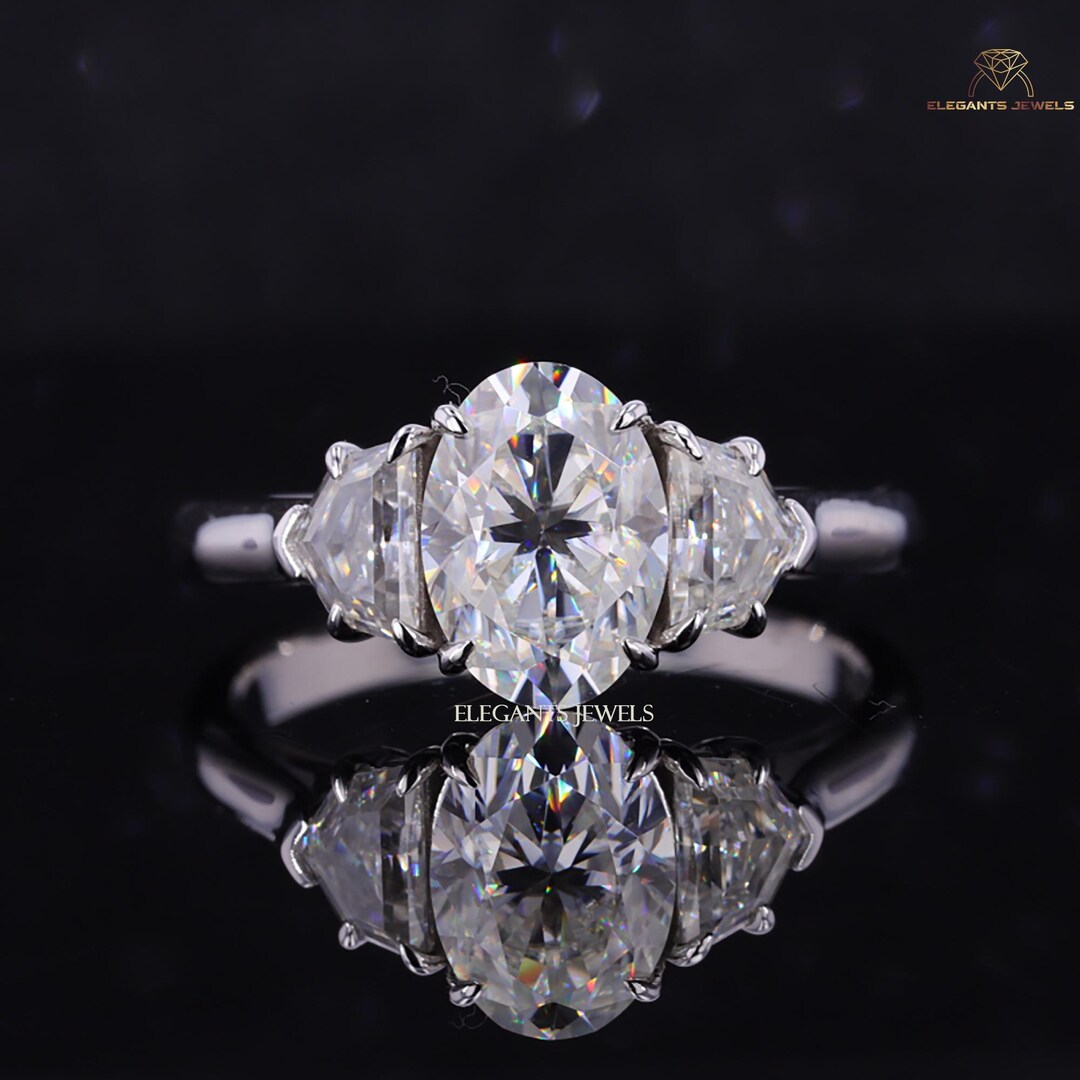 IGI Certified Lab Grown Oval Diamond Three Stone Engagement Ring - Etsy