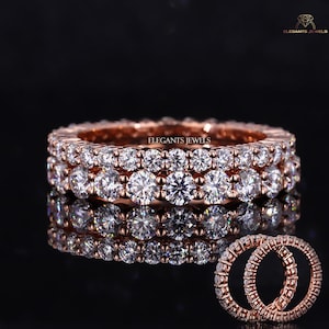 Lab Grown Diamond Eternity Ring, Diamond Ring, Wedding Ring, 14k Gold Ring, Eternity Band, 2 Stackable Band, Diamond Band, Lab Diamond Ring