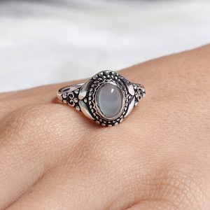 Aquamarine Ring, 925 Sterling Silver Ring, Oval Shape Ring, Handmade Silver Jewelry, Boho Ring, Solitaire Ring, Wedding Gift For Women