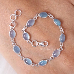 Aquamarine Bracelet, 925 Sterling Silver Bracelet, Handmade Bracelet, March Birthstone Bracelet, Bohemian Jewelry, Birthday Gift For Her