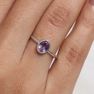 Natural Amethyst Ring, 925 Sterling Silver Ring, February Birthstone Ring, Handmade Ring, Bohemian Jewellery, Stone Sourced From Brazil