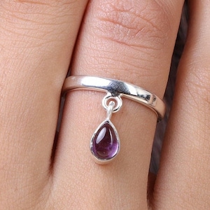 Amethyst Ring, 925 Sterling Silver Ring, February Birthstone, Gemstone Ring, Charm Ring, Handmade Ring, Promise Ring, Dainty Ring, Gift Ring