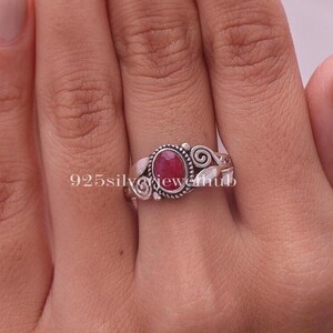 Cut Ruby Ring, 925 Sterling Silver Ring, July Birthstone Ring, Handmade Ring, Natural Gemstone Jewellery, Ring For Women, Gift For Her