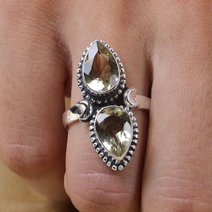 Natural Citrine Ring, 925 Sterling Silver Ring, November Birthstone Ring, Handmade Ring, Citrine Gemstone Ring, Statement Ring, Boho Ring