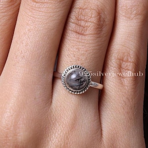 Black Rutile Quartz Ring, 925 Sterling Silver Ring, Natural Gemstone Ring, Handmade Ring, Women Jewelry, Healing Crystal Ring, Boho Ring