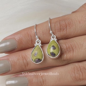 Atlantisite Earrings, 925 Sterling Silver Earrings, September Birthstone, Dangle Drop Earrings, Handamde Silver Jewellery, Gift For Her