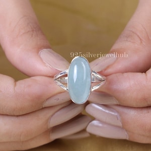 Aquamarine Ring, 925 Sterling Silver Ring, Oval Shaped Ring, Handmade Ring, Statement Ring, Gemstone Ring, March Birthstone Ring, Boho Ring