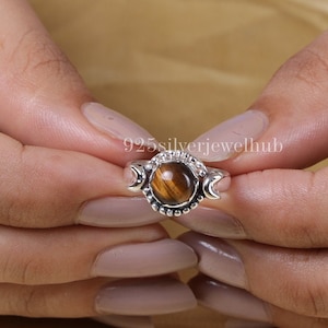 Tiger Eye Ring, 925 Sterling Silver Ring, Boho Ring, Gemstone Ring, Handmade Ring, Bohemian Ring, Ring for Women, Hippie Ring, Gift for Her