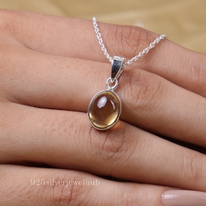 Citrine Pendant, 925 Sterling Silver Pendant, Dainty Necklace, Minimalist Necklace, Gemstone Necklace, Pendant for Women, Citrine Jewelry