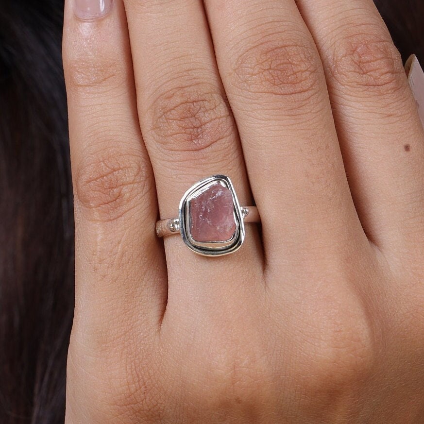 Raw Rose Quartz Ring Etsy Australia
