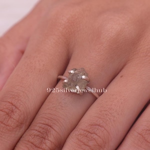 Natürlicher libyscher Glasring, 925 Sterlingsilberring, rauer Edelsteinring, handgefertigter Ring, Frauen Silberschmuck, Stein aus Ägypten