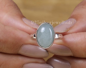 Aquamarine Ring, 925 Sterling Silver Ring, Oval Shaped Ring, Gemstone Ring, March Birthstone Ring, Handmade Ring, Boho Ring, Statement Ring