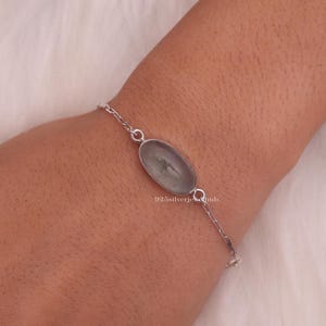 Aquamarin-Armband, 925 Sterlingsilber-Armband, handgemachtes Armband, März Birthstone Armband, Edelsteinschmuck, Hochzeitsgeschenk für Sie