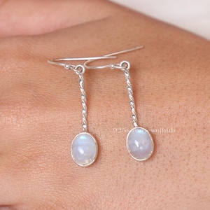 Regenbogen Mondstein Ohrringe, 925 Sterling Silber Ohrringe, Juni Birthstone Ohrringe, Edelstein Silber Schmuck, handgemachte Ohrringe, Geschenk für sie