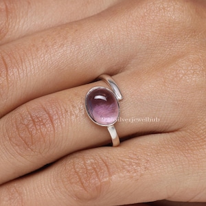 Natural Amethyst Ring, 925 Sterling Silver Ring, February Birthstone Ring, Handmade Silver Ring, Women Jewellery, Birthday Gift For Her