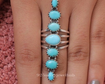 Anillo de turquesa de Arizona, anillo de plata de ley 925, anillo de piedra preciosa, anillo llamativo, joyería hecha a mano, anillo de plata para mujer, regalo para ella