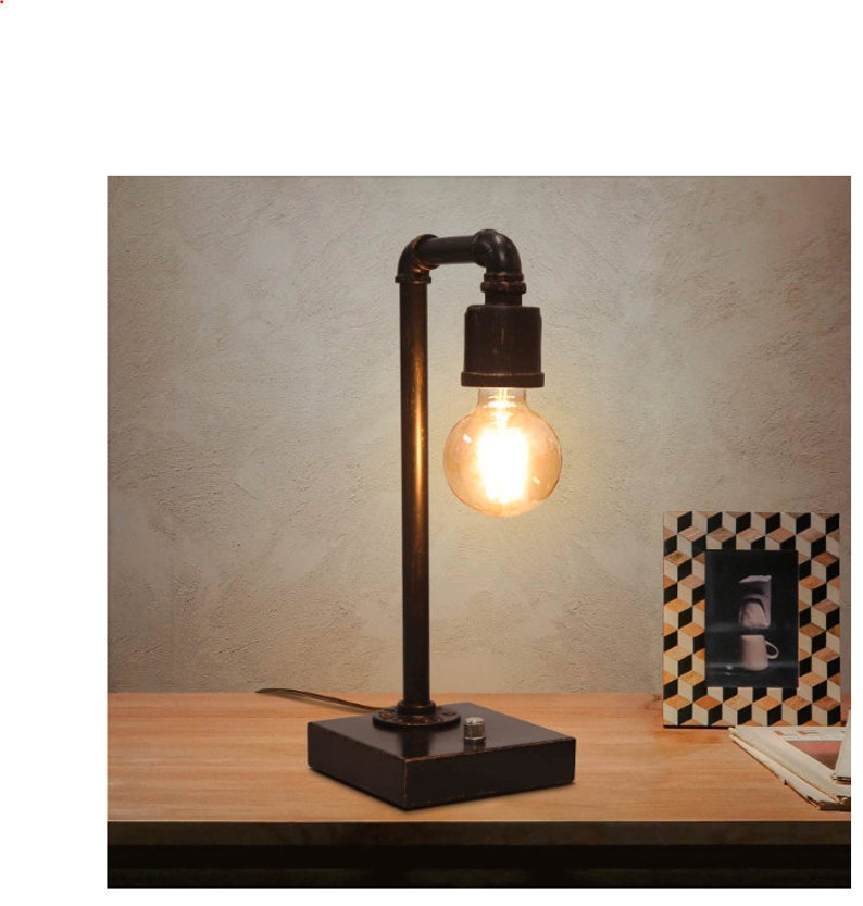 Industrial Table Lamp Steampunk Lamp Bedside Lamp With USB Etsy
