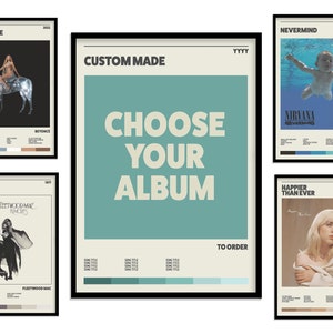 Stampa di album musicali personalizzati - Poster retrò personalizzato di metà secolo - Cornice non inclusa
