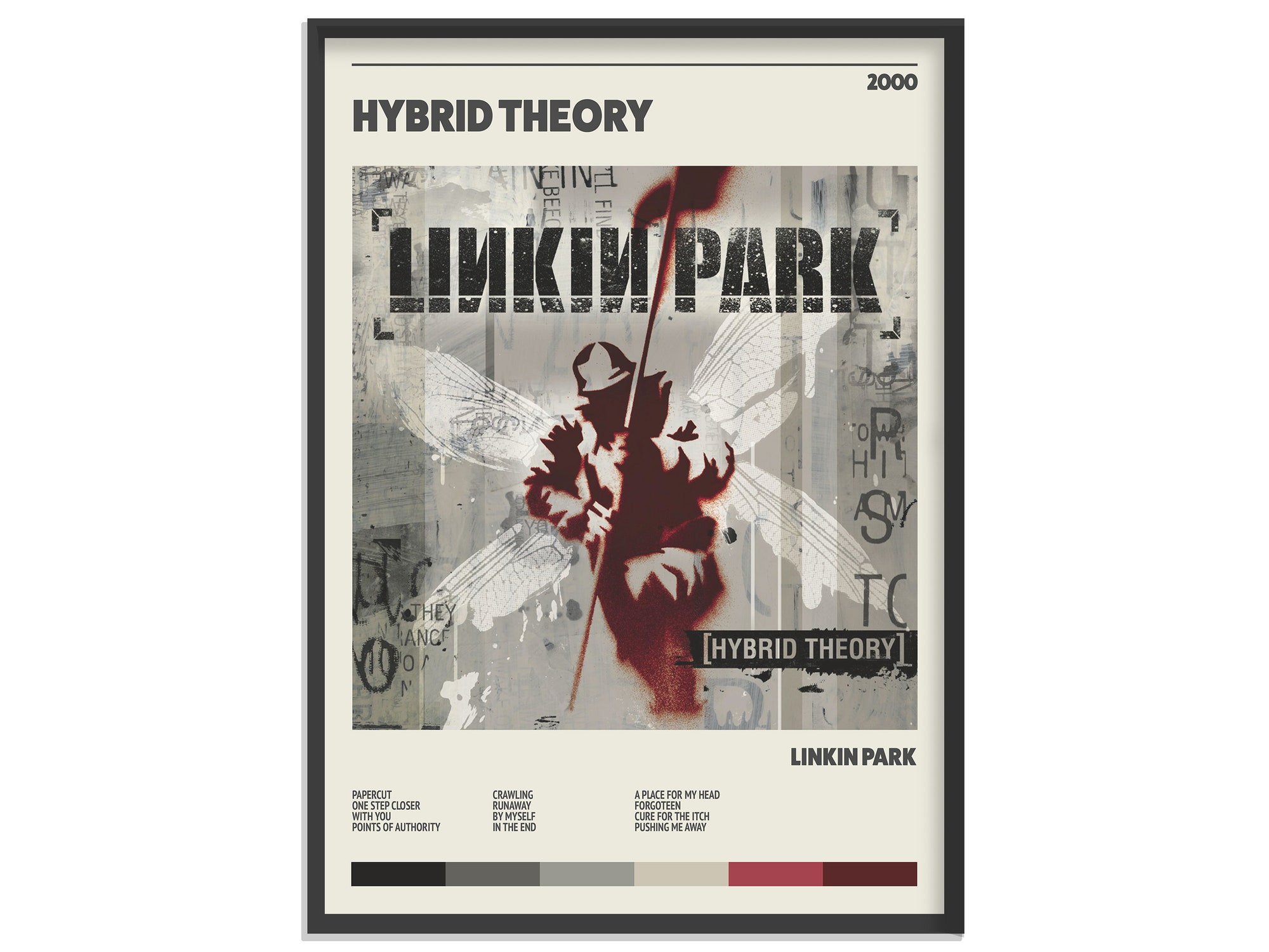 Linkin Park Poster - Hybrid Theory Retro Music Poster