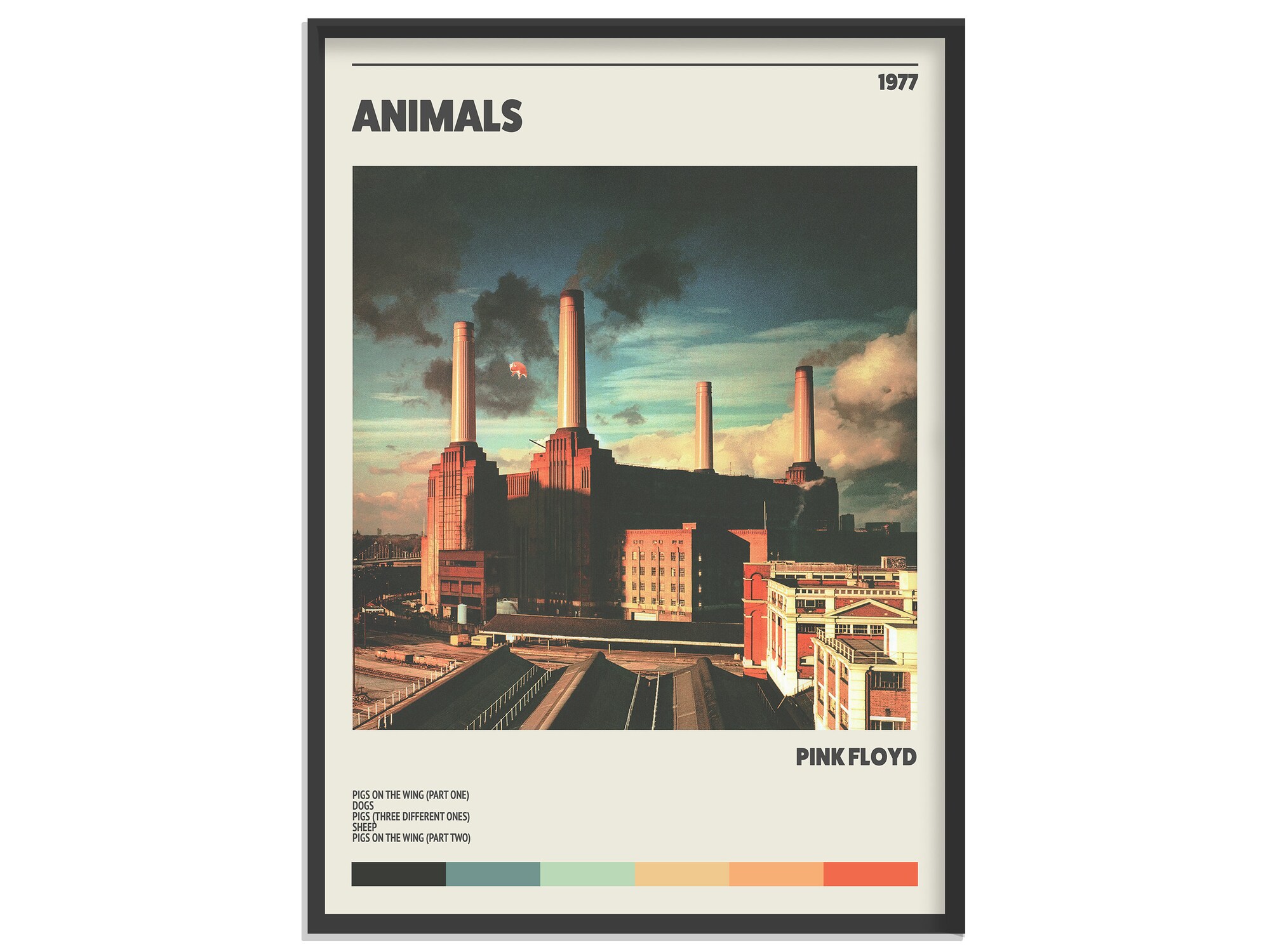 Pink Floyd - Animals - Retro Album Print | Music Poster