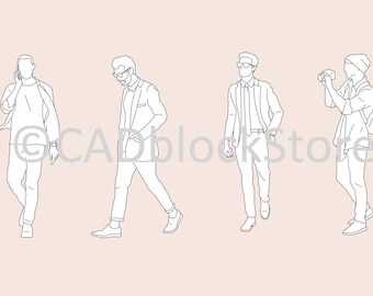 WALKING MEN CAD block