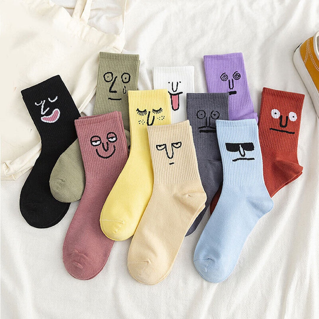Funny Face Socks Emoji Face Socks - Etsy UK