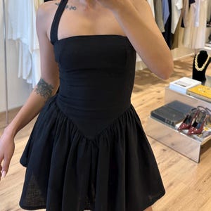 Linen Corset Dress Short,Boho Summer Mini Dress,Wedding Guest Dress,Sexy Boho Dress,Graduation Dress,Festival,Backless Dress,Prom Dress
