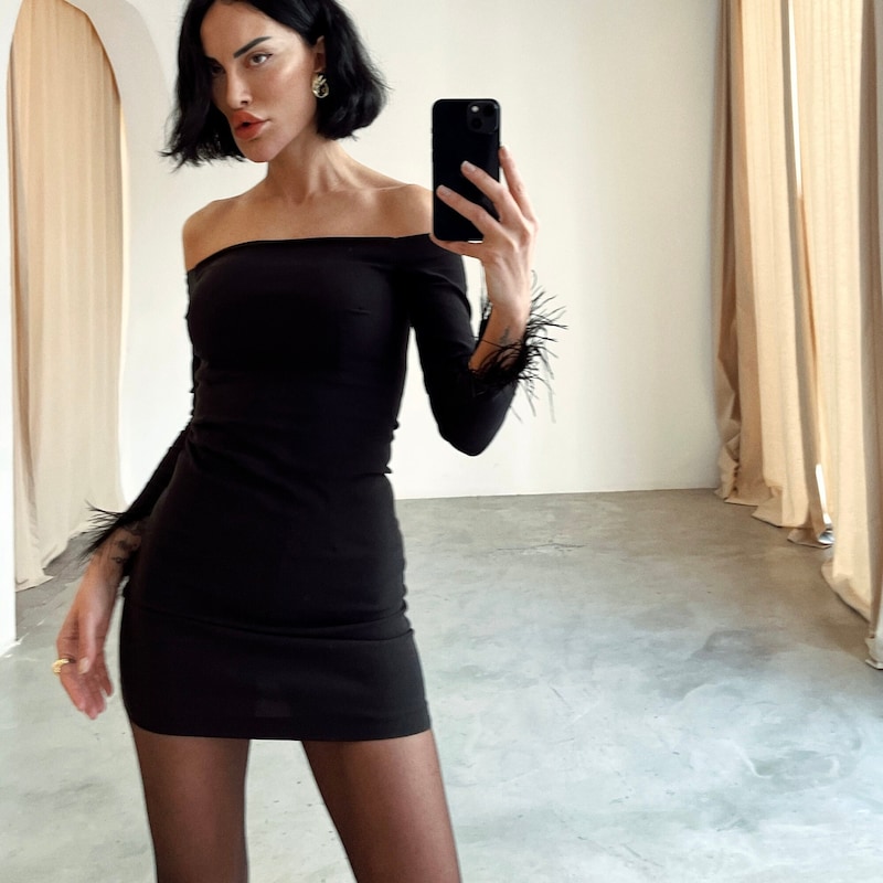 amazon com black dresses Prime Shopping at Olivia Quinlivan blog Short dress with rhinestone My Actual Bust is:40