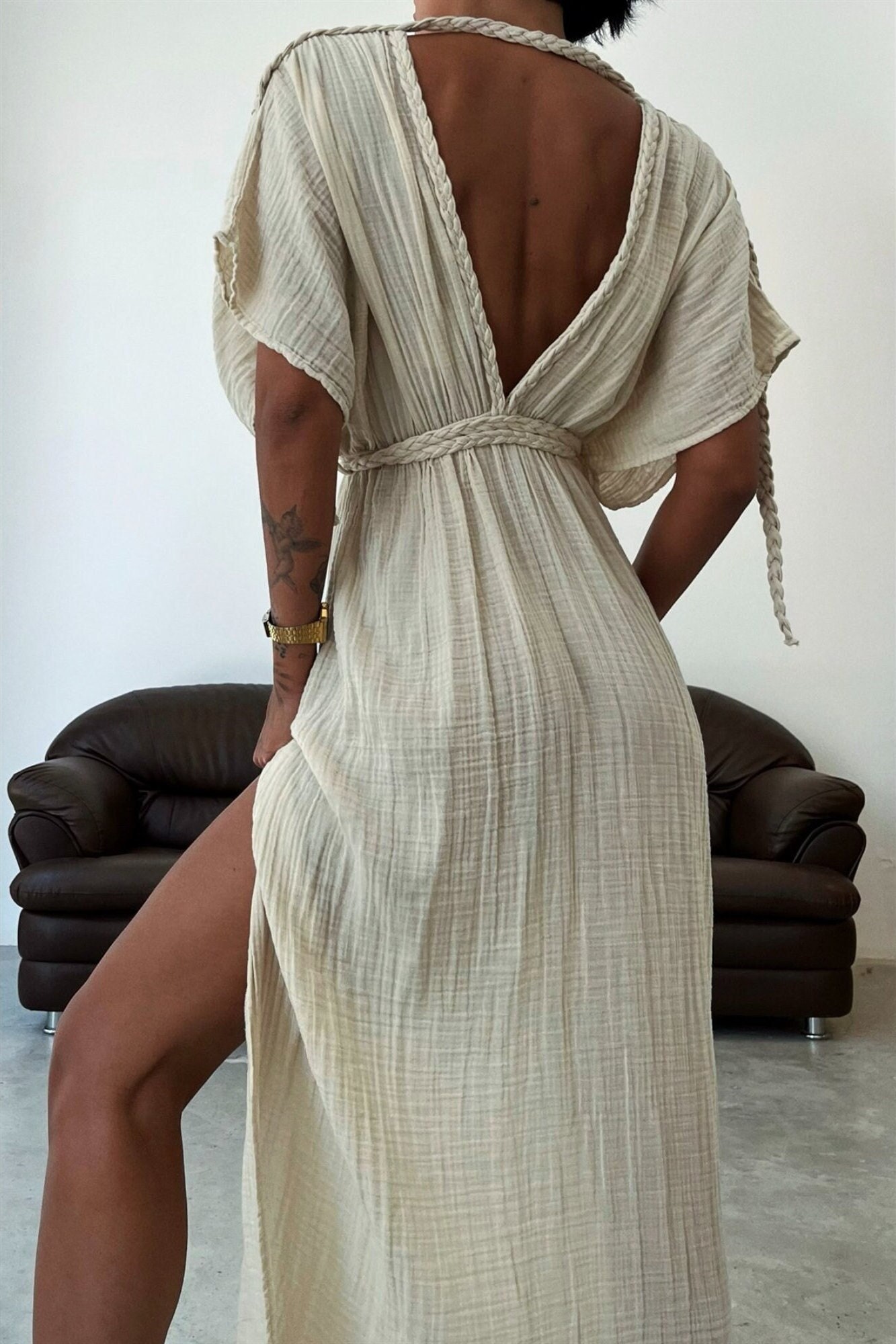 Greek Goddess Dress,cottagecore Dress,low Cut Long Summer
