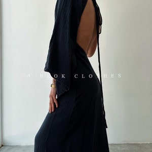 One Shoulder Backless Goddess Dress,Egyptian Roman Dress,Boho Slit Long Dress,Summer Long Dress,Wedding Guest Dress,Maxi Dress,Grecian Dress image 7